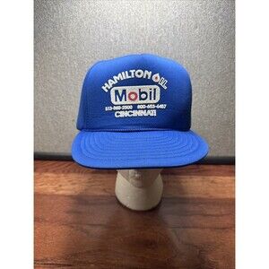 Vintage Mobile Oil Blue SnapBack Hat “ Hamilton Oil”